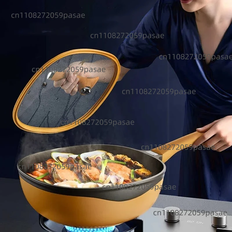 Титановая сковорода-вок 32 см с каменным покрытием и антипригарным слоем для приготовления пищи на индукционных и газовых плитах, с вертикальной крышкой.
Титановая сковорода-вок 32 см с каменным покрытием и антипригарным слоем для приготовления пищи на индукционных и газовых плитах, с вертикальной крышкой.