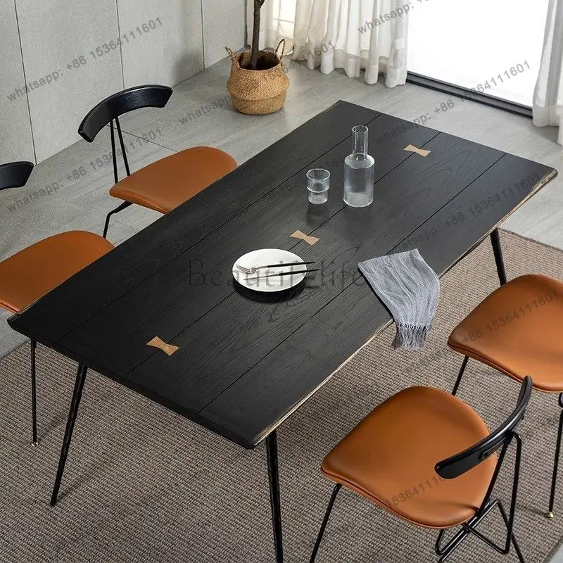 Vintage Nordic solid wood dining table Modern minimalist oak rectangle
Vintage Nordic solid wood dining table Modern minimalist oak rectangle