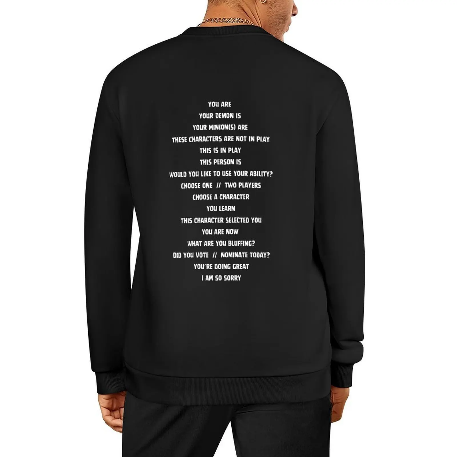 Blood on the clocktower Storyteller's best friend -- White Pullover men wear men clothing new in hoodies & sweat-shirt
Blood on the clocktower Storyteller's best friend -- White Pullover men wear men clothing new in hoodies & sweat-shirt