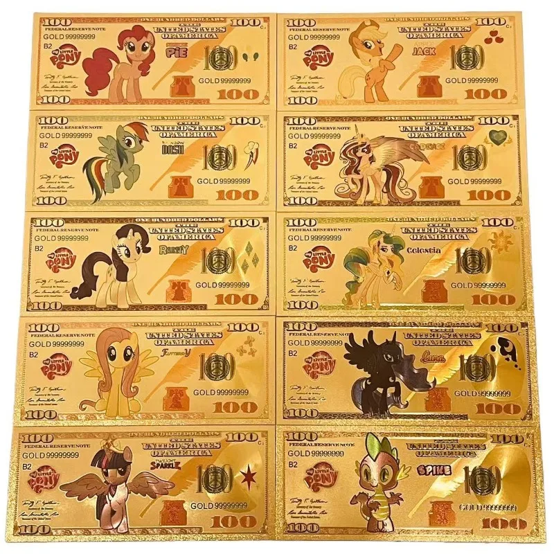 MINISO 10 Types 2025 My Little Pony Banknote Anime Gold Banknote in 24k Gold Plated For Collection
MINISO 10 Types 2025 My Little Pony Banknote Anime Gold Banknote in 24k Gold Plated For Collection