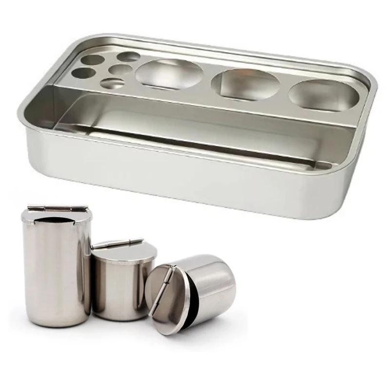Stainless Steel Dental Nurse Tray Instrument Sterilizer Organizer with Divided Bottles Cotton Ball Gauze Disinfectant Cup
Stainless Steel Dental Nurse Tray Instrument Sterilizer Organizer with Divided Bottles Cotton Ball Gauze Disinfectant Cup