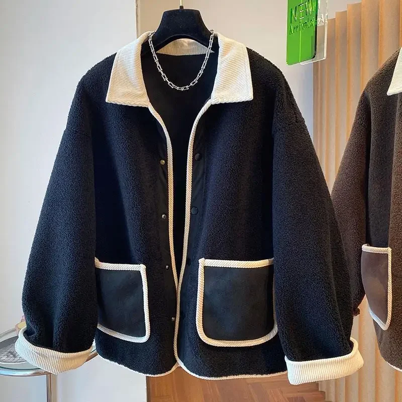 2025 Autumn/Winter Fashion Women's Lamb Wool Jacket Loose Commuter Splicing Oversized Jacket
2025 Autumn/Winter Fashion Women's Lamb Wool Jacket Loose Commuter Splicing Oversized Jacket