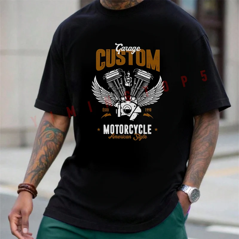 Garage Custom Motorcycle American Style Graphic T-shirt Men's Summer Cotton Casual Short-sleeved O-neck Top Tees
Garage Custom Motorcycle American Style Graphic T-shirt Men's Summer Cotton Casual Short-sleeved O-neck Top Tees