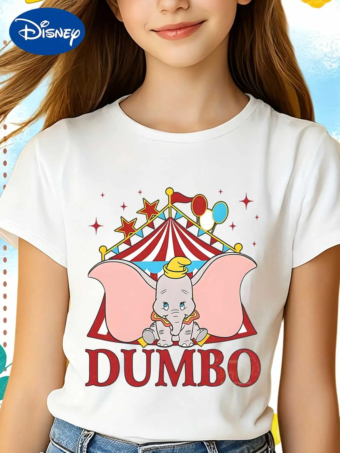 Disney Dumbo Circus Tent Style Short-Sleeve Loose-Fitting Summer T-Shirt for Girls
Disney Dumbo Circus Tent Style Short-Sleeve Loose-Fitting Summer T-Shirt for Girls