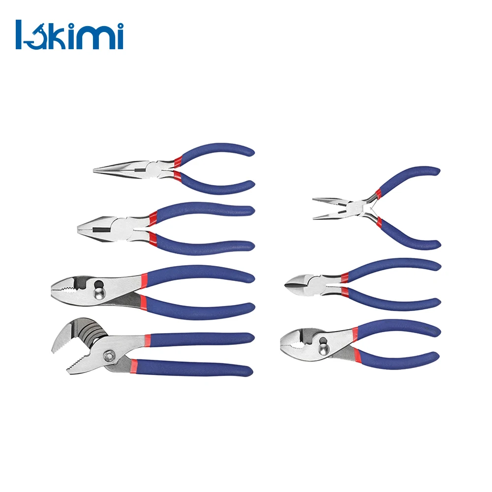 7-piece pliers set, including slotted pliers, needle-nose pliers, and adjustable pliers LK-AA611
7-piece pliers set, including slotted pliers, needle-nose pliers, and adjustable pliers LK-AA611