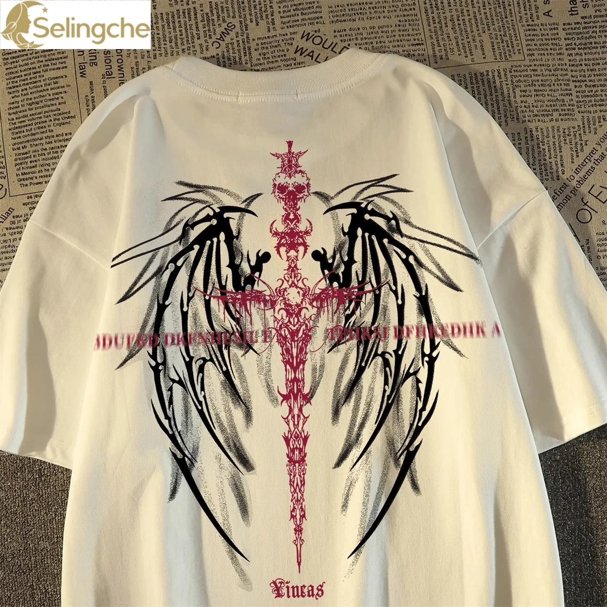 Cotton Short Sleeved T-shirt for Men and Women in Summer 2025 Plus Size Couple's Short Sleeved Top with Gothic Style Wing Print
Cotton Short Sleeved T-shirt for Men and Women in Summer 2025 Plus Size Couple's Short Sleeved Top with Gothic Style Wing Print