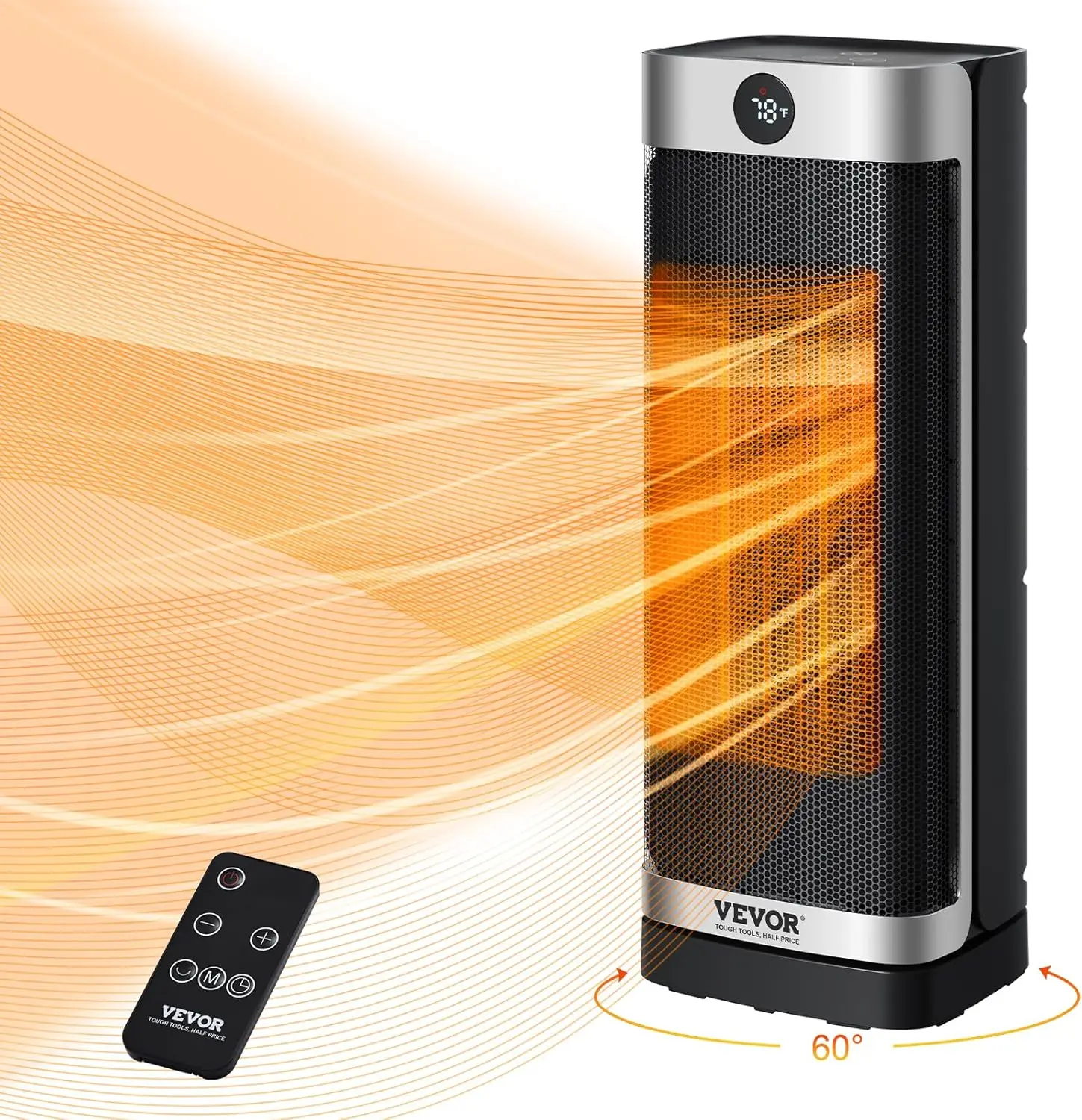 Electric Space Heater with Thermostat Remote Control, 2-Level Adjustable Quiet Ceramic Heater Fan
Electric Space Heater with Thermostat Remote Control, 2-Level Adjustable Quiet Ceramic Heater Fan