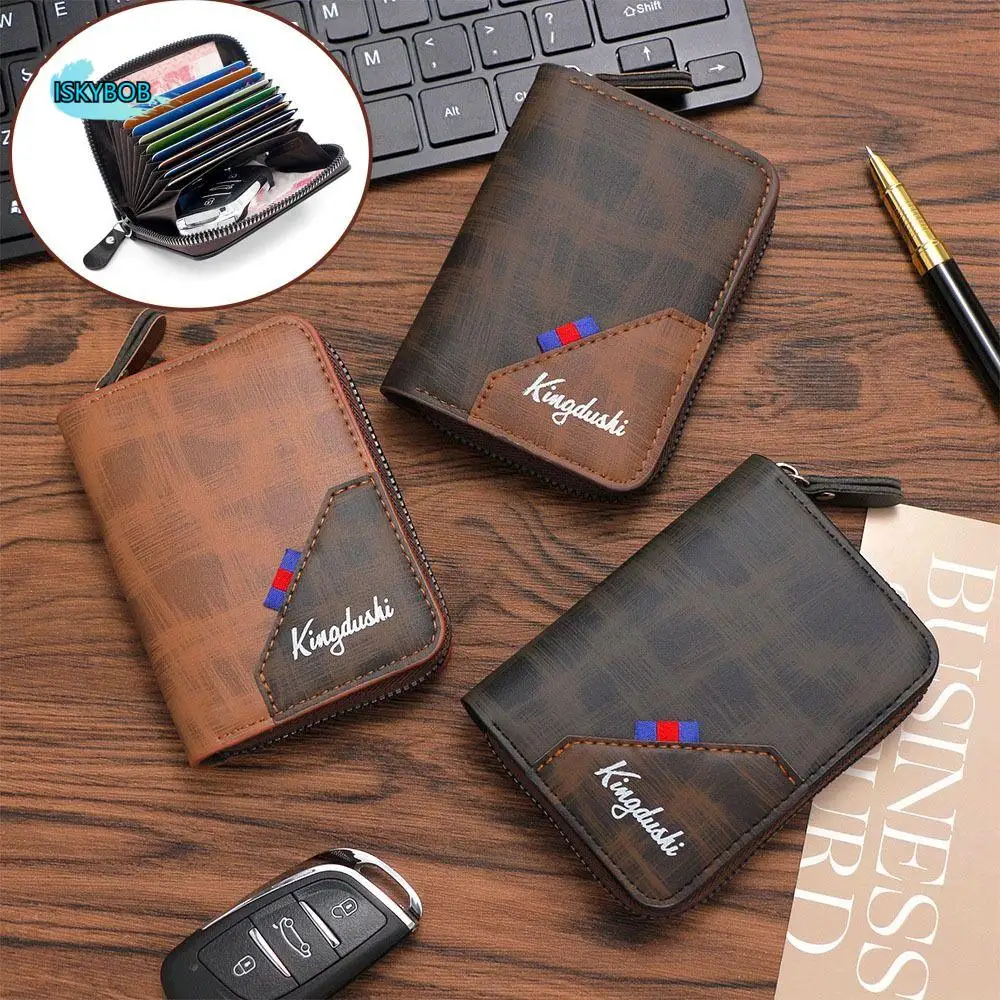 PU Leather Short Zipper Wallet Patchwork Mini Frosted Billfold Holder 11Cards Slim Holder Cash Clamp Men's Coin Purse Men
PU Leather Short Zipper Wallet Patchwork Mini Frosted Billfold Holder 11Cards Slim Holder Cash Clamp Men's Coin Purse Men