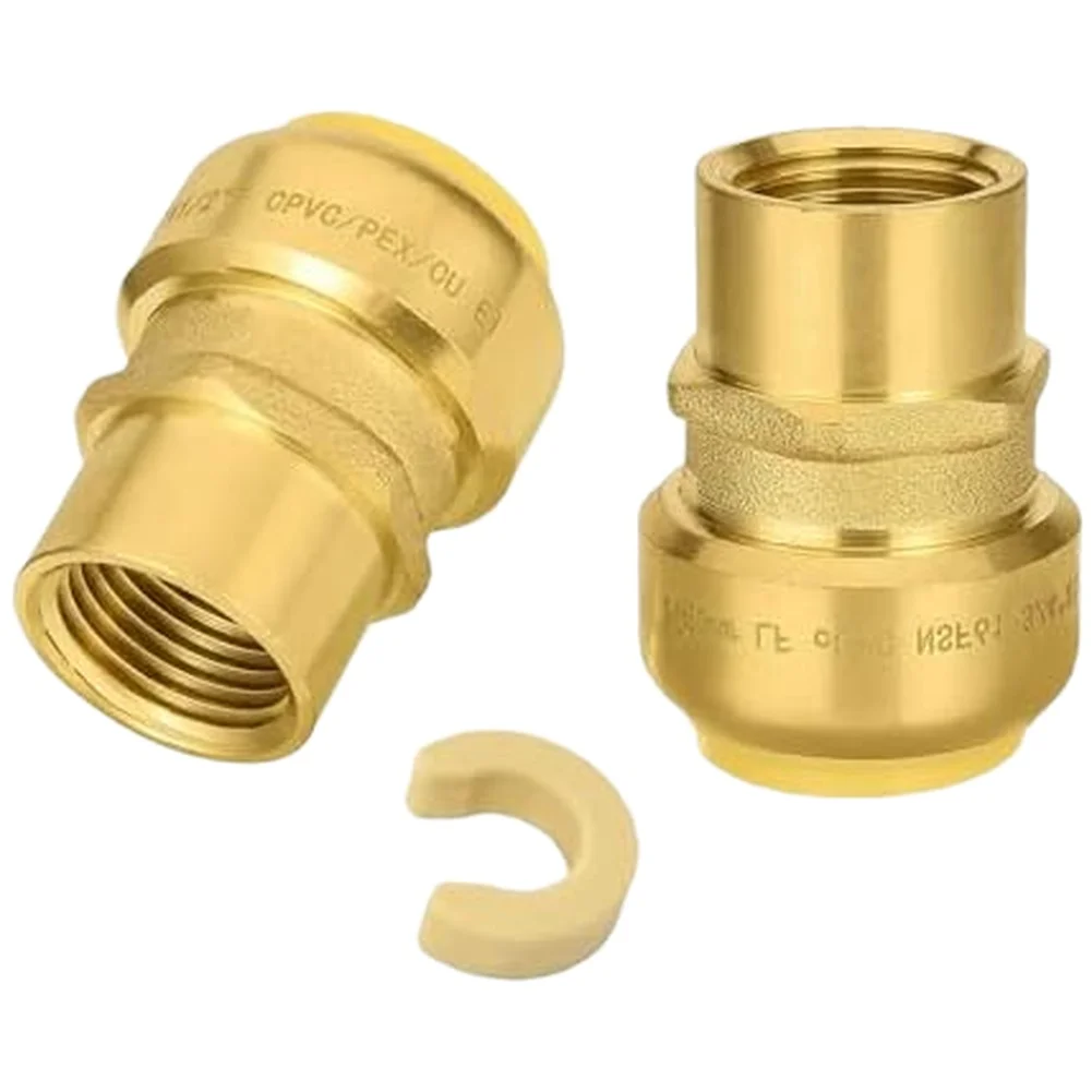 2 Pieces Female NPT Brass PushOn Adapters 1/2 Inch for PEX CPVC Pipe LF Brass Plumbing Fittings with Disconnect Clip
2 Pieces Female NPT Brass PushOn Adapters 1/2 Inch for PEX CPVC Pipe LF Brass Plumbing Fittings with Disconnect Clip