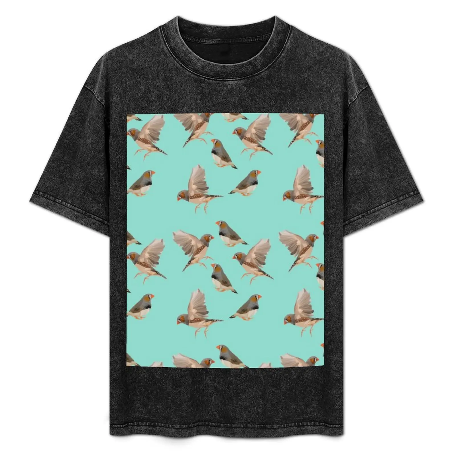 Zebra Finch on Teal T-Shirt Big Size Crew Neck T-Shirt
Zebra Finch on Teal T-Shirt Big Size Crew Neck T-Shirt