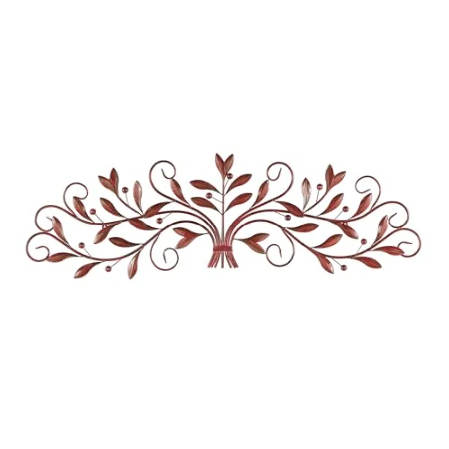 Metal Leaf Home Wall Decor Long Scrolled Wall Sculpture with Beaded Accents Wall Art 47" x 1" x 14
Metal Leaf Home Wall Decor Long Scrolled Wall Sculpture with Beaded Accents Wall Art 47" x 1" x 14
