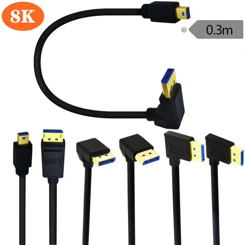 8K Version 1.4 Gold-Plated Mini DisplayPort Male To Large Dp Male Bend 90 Degree Cable Graphics Card Connected To Display Cable
8K Version 1.4 Gold-Plated Mini DisplayPort Male To Large Dp Male Bend 90 Degree Cable Graphics Card Connected To Display Cable