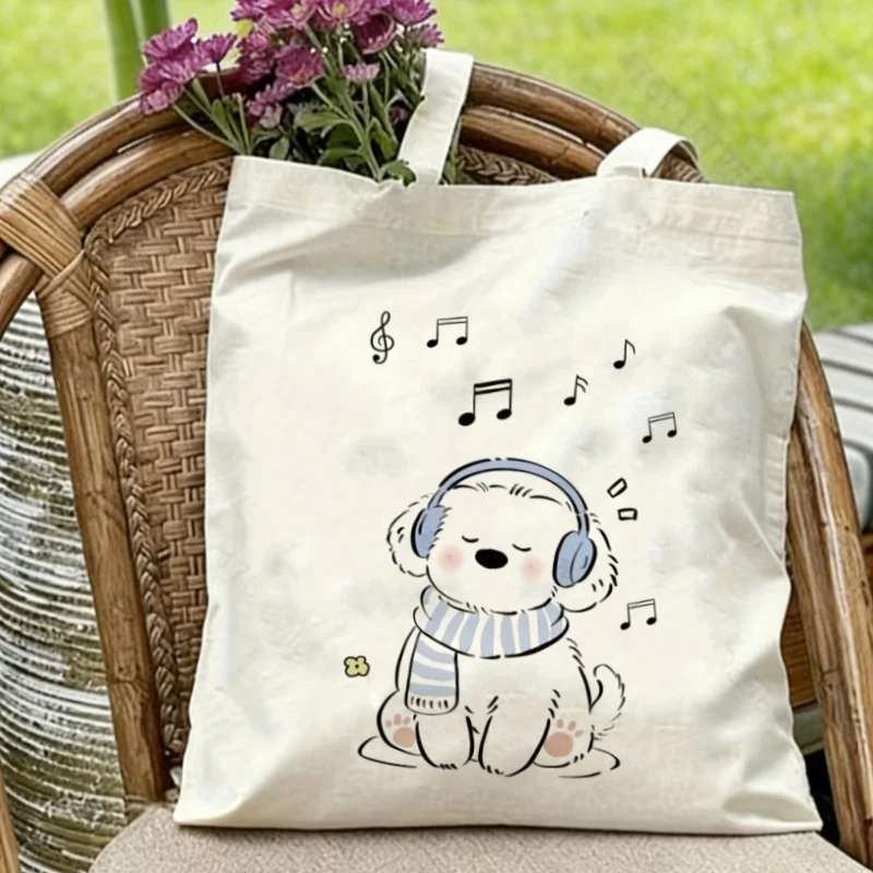 1PC Music Lover Puppy Canvas Tote Eco-friendly Reusable Shoulder Bag
1PC Music Lover Puppy Canvas Tote Eco-friendly Reusable Shoulder Bag