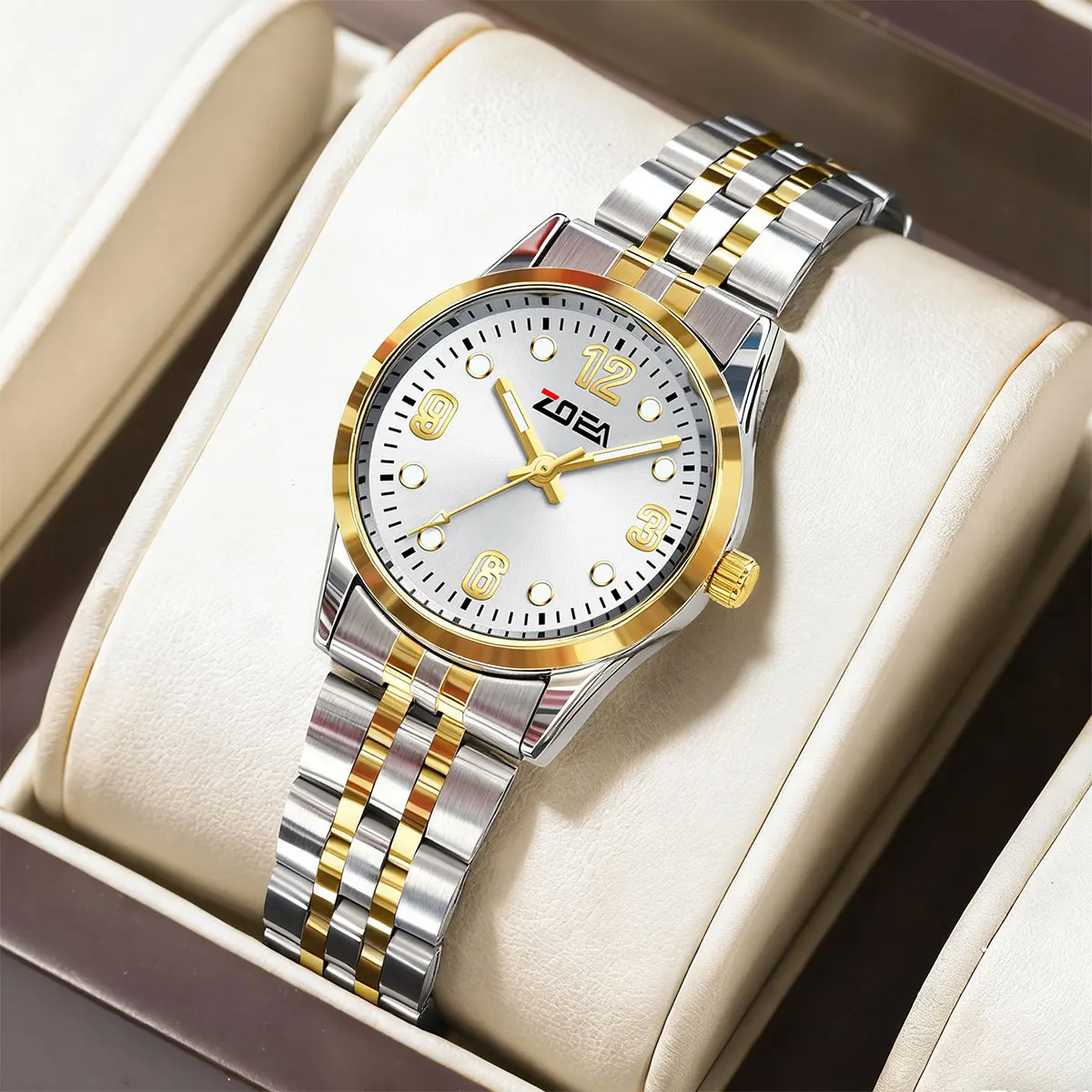 ZOEA Ladies Watch Luminous Dial Waterproof Metal Strap Minimalist Number Design Daily Wear Quartz Wrist Watch EZ8085
ZOEA Ladies Watch Luminous Dial Waterproof Metal Strap Minimalist Number Design Daily Wear Quartz Wrist Watch EZ8085