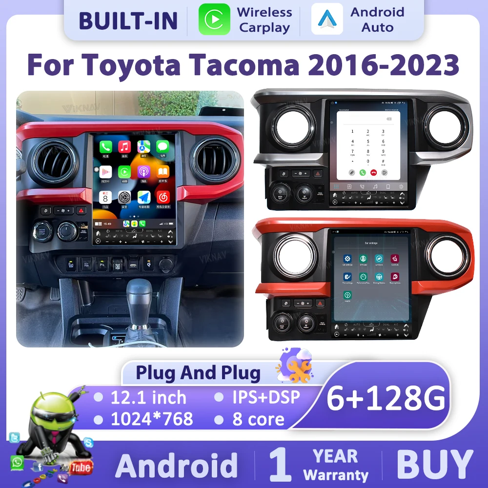 Автомобильный радиоприемник Viknav для Toyota Tacoma 2016-2023, вертикальный экран Android Auto Apple Carplay, стерео WIFI BT, GPS-навигация, мультимедиа
Автомобильный радиоприемник Viknav для Toyota Tacoma 2016-2023, вертикальный экран Android Auto Apple Carplay, стерео WIFI BT, GPS-навигация, мультимедиа