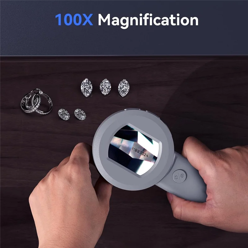 NEW-2Inch Digital Microscope 100X Zoom Magnifying Glass With Light Coin Magnifier With 2 Color Light Mode
NEW-2Inch Digital Microscope 100X Zoom Magnifying Glass With Light Coin Magnifier With 2 Color Light Mode