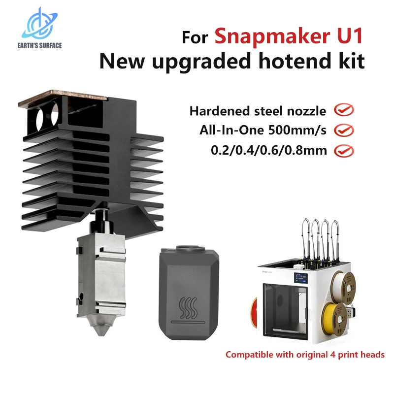 Rapid Heating For Snapmaker U1 Hotend Upgraded Hardened Steel Nozzle For U1 Hotend Kit 0.2 0.4 0.6 0.8mm Nozzle 3D Printer Parts
Rapid Heating For Snapmaker U1 Hotend Upgraded Hardened Steel Nozzle For U1 Hotend Kit 0.2 0.4 0.6 0.8mm Nozzle 3D Printer Parts