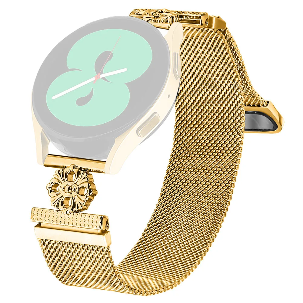 For Samsung Galaxy Watch Active Milanese Band Flower Stainless Steel Magnetic Mesh Watch Strap - Gold
For Samsung Galaxy Watch Active Milanese Band Flower Stainless Steel Magnetic Mesh Watch Strap - Gold