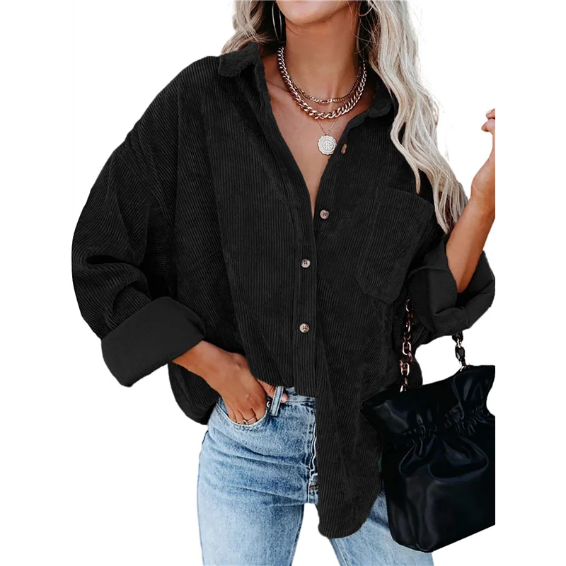 【SEE】Womens Corduroy Button Down Shirts Boyfriend Long Sleeve Oversized Blouses Tops 
【SEE】Womens Corduroy Button Down Shirts Boyfriend Long Sleeve Oversized Blouses Tops
