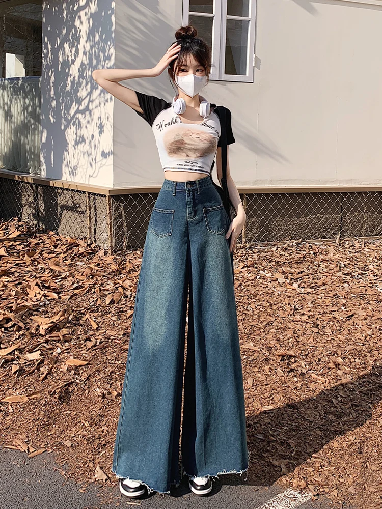 American Retro Wide Leg Denim Jeans Women's Spring Autumn plus Size Pear Shape High Waist Slimming Loose Long Pants
American Retro Wide Leg Denim Jeans Women's Spring Autumn plus Size Pear Shape High Waist Slimming Loose Long Pants