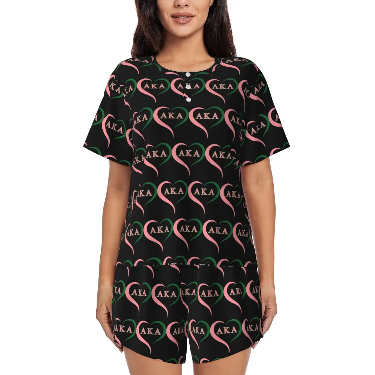 Sorority Gifts AKA Round Neck Short Sleeve Nightgowns for Sleeping Sleepshirts Women Loose Pajama Set Short Pants
Sorority Gifts AKA Round Neck Short Sleeve Nightgowns for Sleeping Sleepshirts Women Loose Pajama Set Short Pants