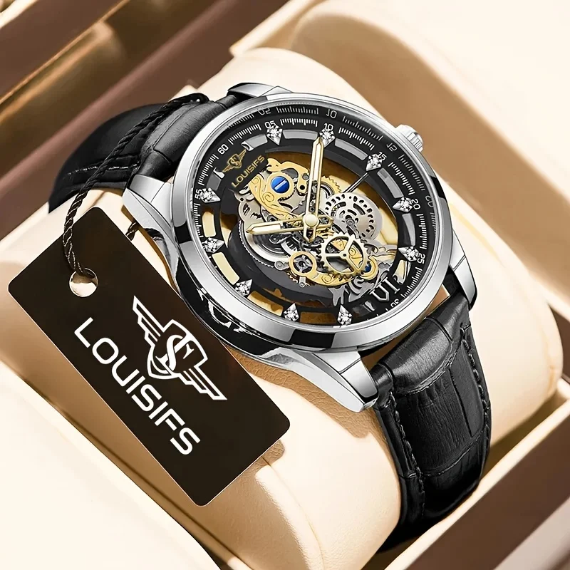 1pc Men's Transparent Double-sided Hollow Quartz Watch, Waterproof Glow Watch, Ideal Choice For Gifts
1pc Men's Transparent Double-sided Hollow Quartz Watch, Waterproof Glow Watch, Ideal Choice For Gifts