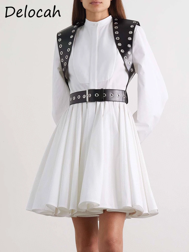 Delocah High Quality Early Summer Women Fashion Designer Mini Dress Lantern Long Sleeve Single Breasted Big Swing A-Line Dresses
Delocah High Quality Early Summer Women Fashion Designer Mini Dress Lantern Long Sleeve Single Breasted Big Swing A-Line Dresses