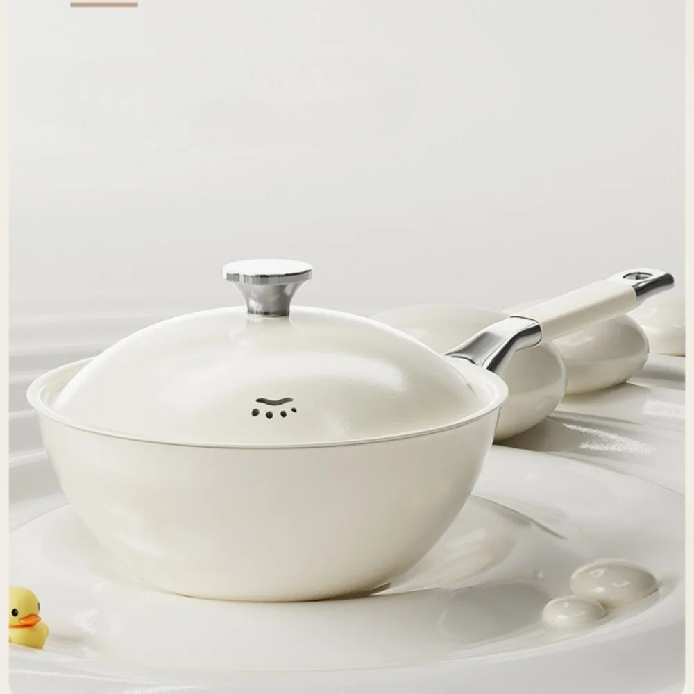 Zero Fluorine Ceramic Coated Iron Wok Home Non Stick Frying Pan Kitchen Cookware Rust Resistant Corrosion Proof for Daily
Zero Fluorine Ceramic Coated Iron Wok Home Non Stick Frying Pan Kitchen Cookware Rust Resistant Corrosion Proof for Daily