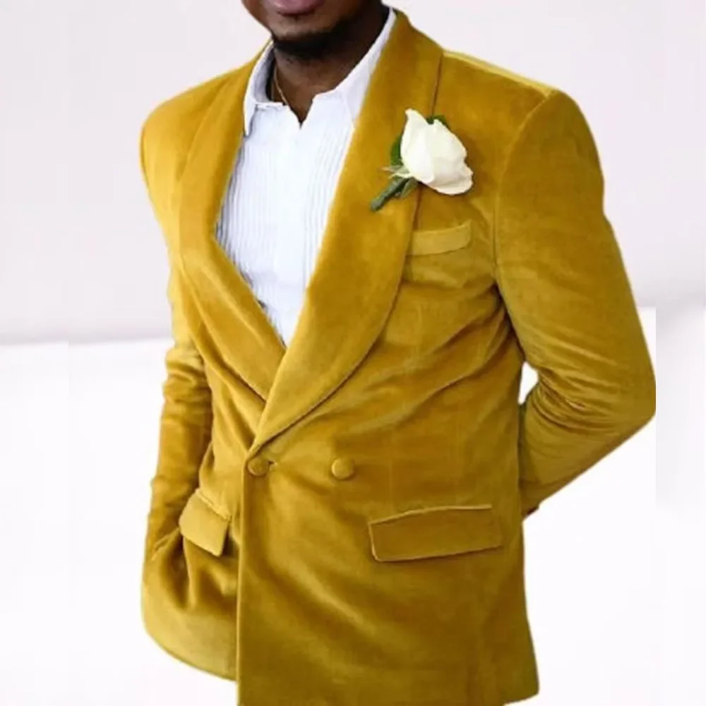 Chic Double Breasted Velvet Men Suits Peak Lapel Regular Length Casual Blazer 1 Piece Customized Jacket Elegant Male Clothing
Chic Double Breasted Velvet Men Suits Peak Lapel Regular Length Casual Blazer 1 Piece Customized Jacket Elegant Male Clothing