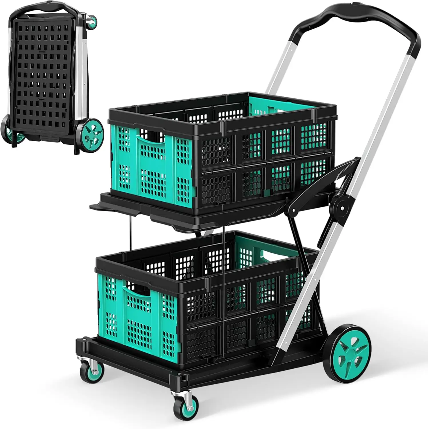 8-in-1 Collapsible Shopping Cart with 200LBS Capacity, Adjustable Handle and Wheels for Multi-Scenario Use - Blue
8-in-1 Collapsible Shopping Cart with 200LBS Capacity, Adjustable Handle and Wheels for Multi-Scenario Use - Blue