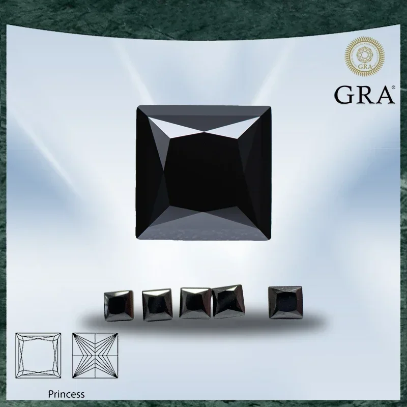 Moissanite Stone Princess Cut Natural Black Color VVS1 with GRA Certificate for Gemstone Charms Top Jewelry Making Materials
Moissanite Stone Princess Cut Natural Black Color VVS1 with GRA Certificate for Gemstone Charms Top Jewelry Making Materials