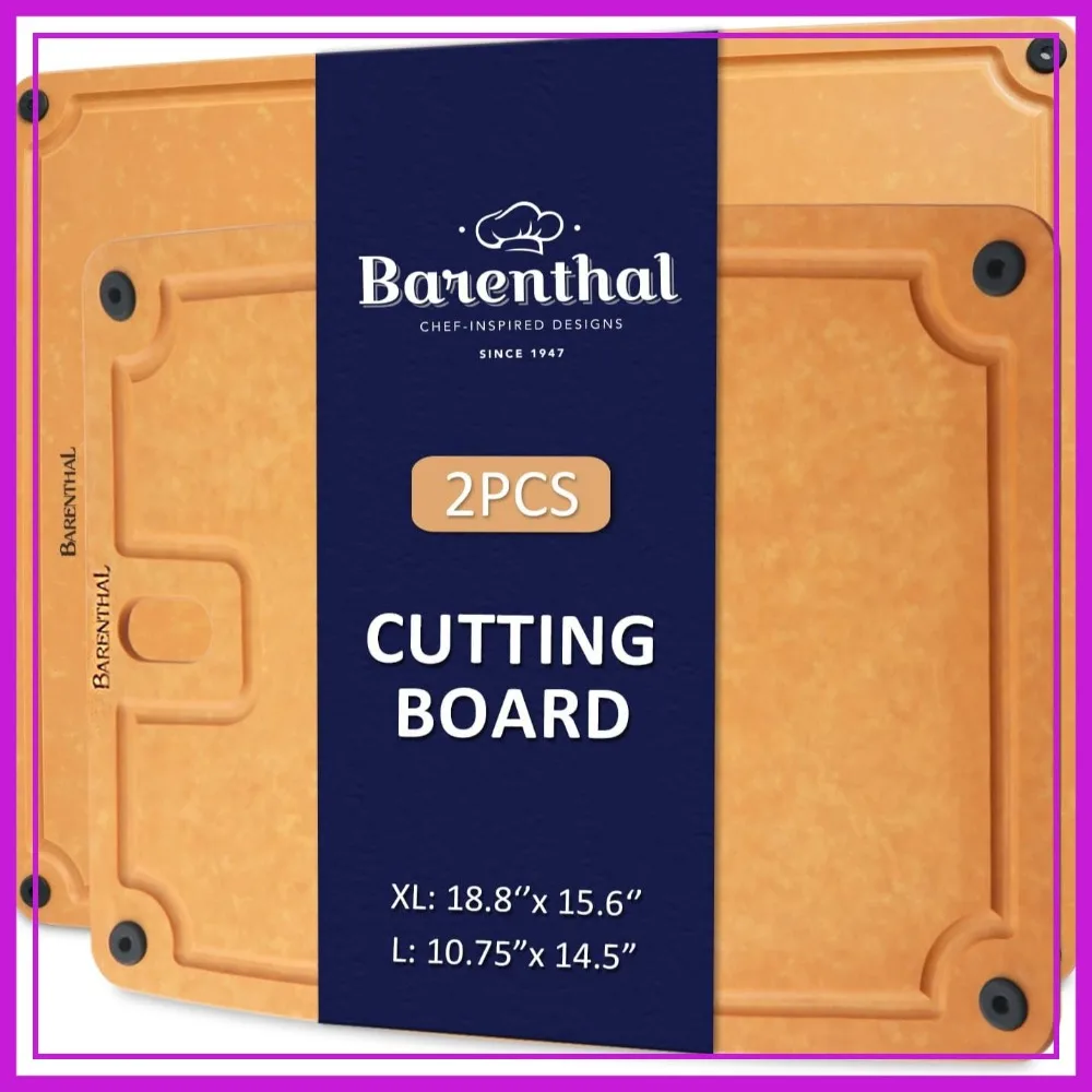 2PC Large Cutting Boards for Kitchen Dishwasher, Double-Sided with Non-Slip Feet & Juice Groove, Knife Friendly XL(18.8")+L(14.5")
2PC Large Cutting Boards for Kitchen Dishwasher, Double-Sided with Non-Slip Feet & Juice Groove, Knife Friendly XL(18.8")+L(14.5")