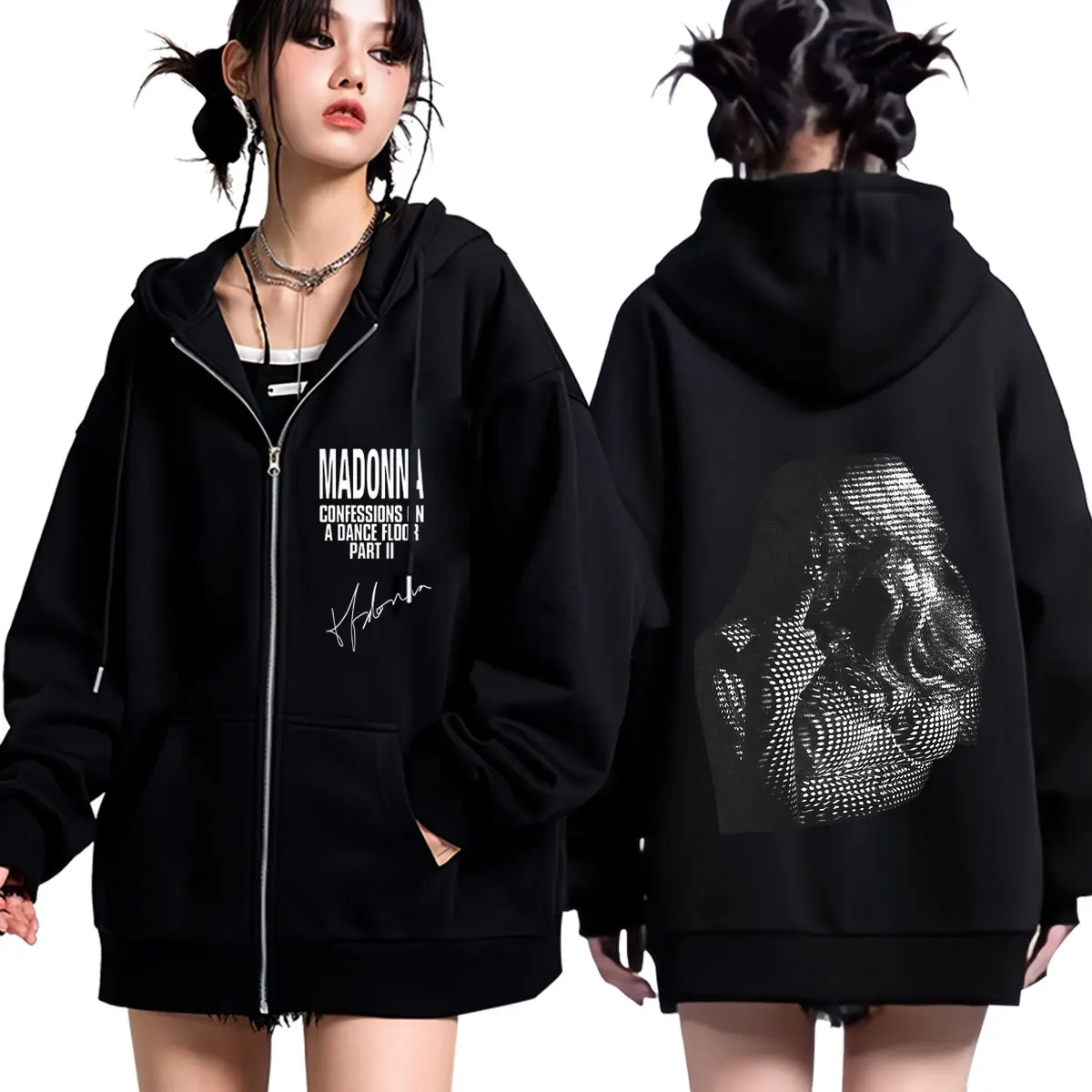Madonna CONFESSIONS II Album Tour 2026 Zipper Print Hoodie Men Women Fashion Sweatshirt Long Sleeves Loose Vintage Zip Up Jacket
Madonna CONFESSIONS II Album Tour 2026 Zipper Print Hoodie Men Women Fashion Sweatshirt Long Sleeves Loose Vintage Zip Up Jacket