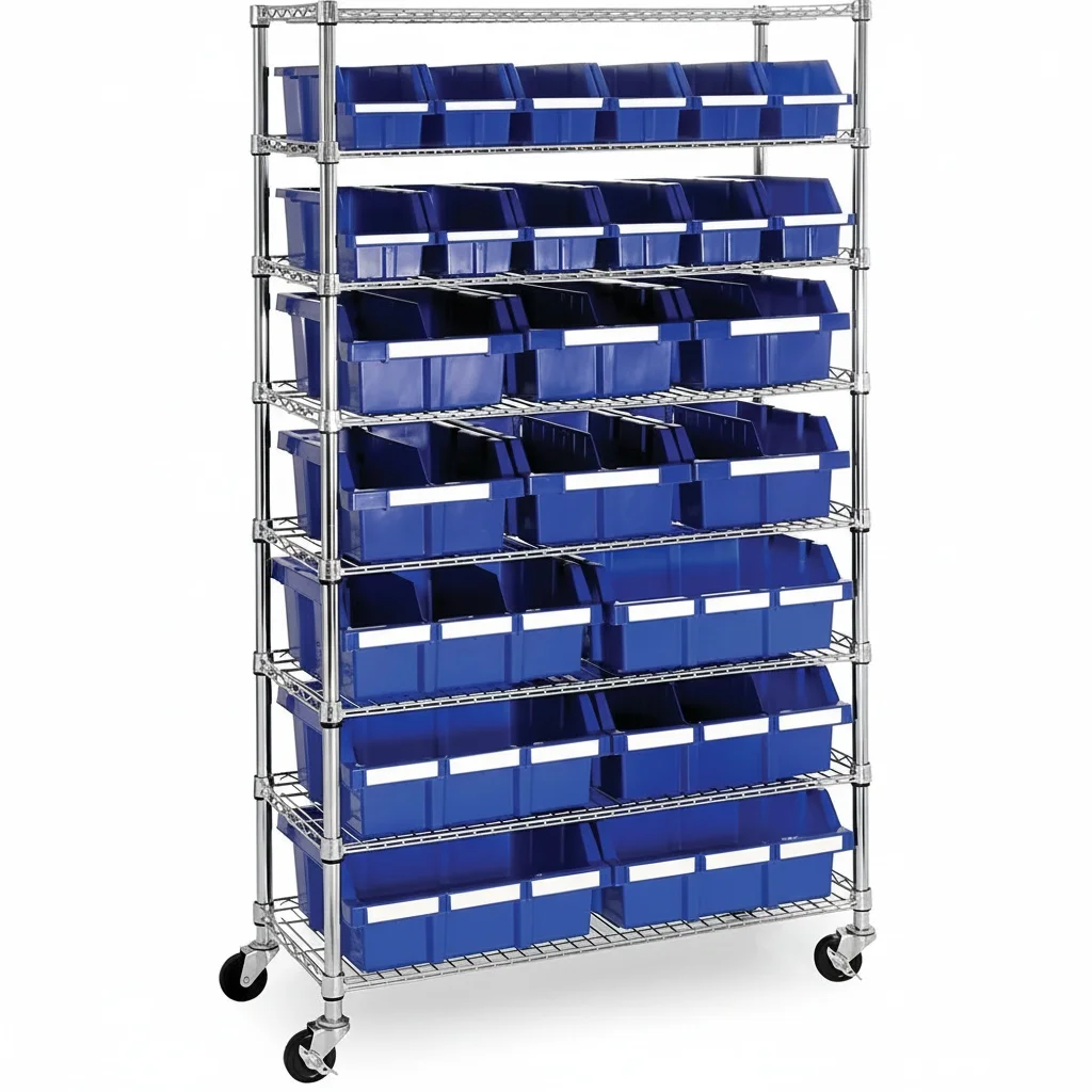 Storage Bin Rack, Heavy Duty Steel Wire Shelving Unit with 21 Bins, 36"W x 14.25"D x 63.5"H, NSF Certified Garage Organizer
Storage Bin Rack, Heavy Duty Steel Wire Shelving Unit with 21 Bins, 36"W x 14.25"D x 63.5"H, NSF Certified Garage Organizer