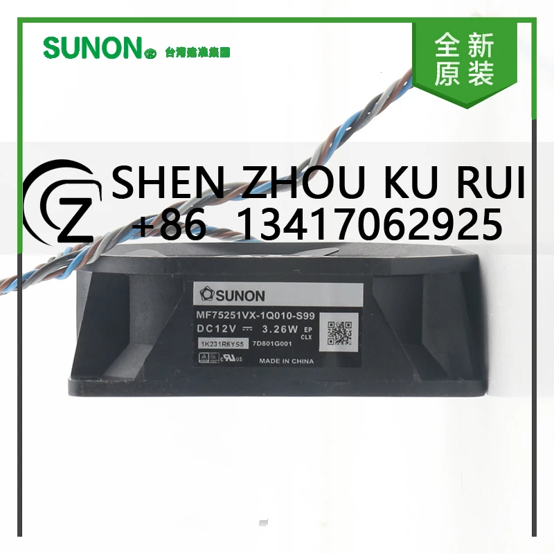 Sunon 5 В 24 В 48 В постоянного тока 12 В 3,26 Вт AC EC 7525 75X75X25MM 7,5 см Инвертор для проектора с контролем температуры MF75251VX-1Q010-S99 охлаждающий вентилятор 
Sunon 5 В 24 В 48 В постоянного тока 12 В 3,26 Вт AC EC 7525 75X75X25MM 7,5 см Инвертор для проектора с контролем температуры MF75251VX-1Q010-S99 охлаждающий вентилятор