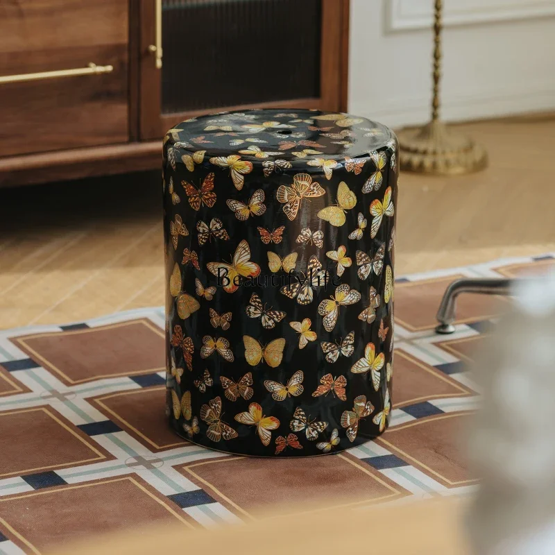 5Black butterfly gold-painted porcelain stool French retro seat pier Chinese antique style
5Black butterfly gold-painted porcelain stool French retro seat pier Chinese antique style