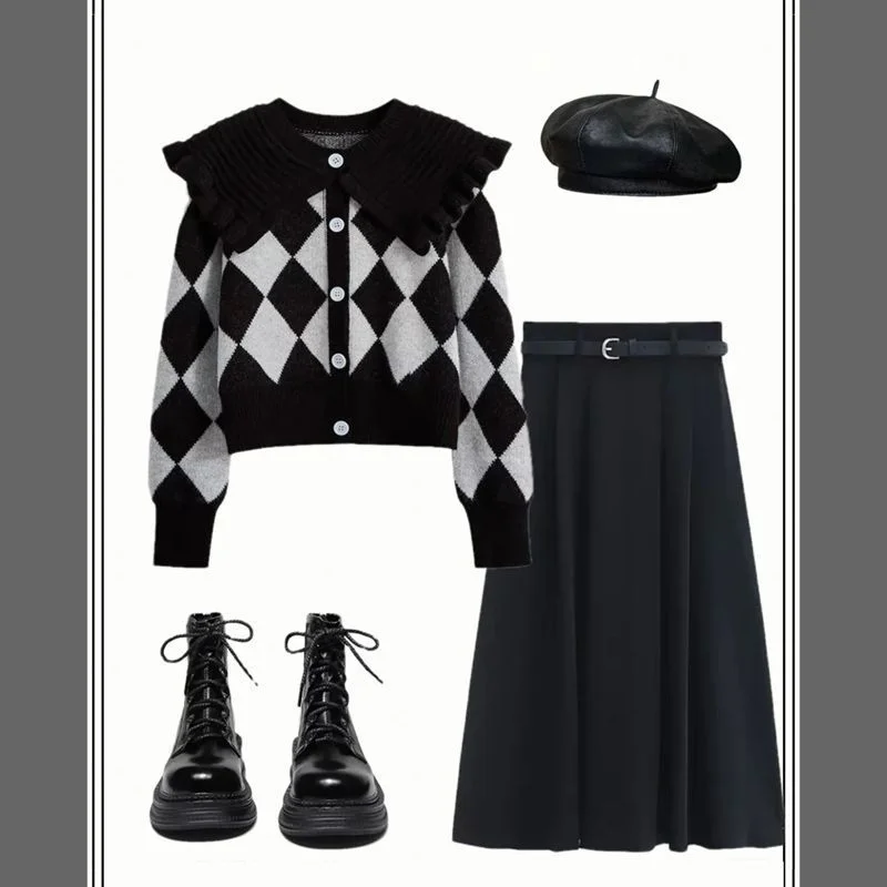 Autumn Winter Outfits 2023 New Age Reducing Loose Knitted Sweater Matching Slim Half Body Skirt Two Piece Sets For Women
Autumn Winter Outfits 2023 New Age Reducing Loose Knitted Sweater Matching Slim Half Body Skirt Two Piece Sets For Women