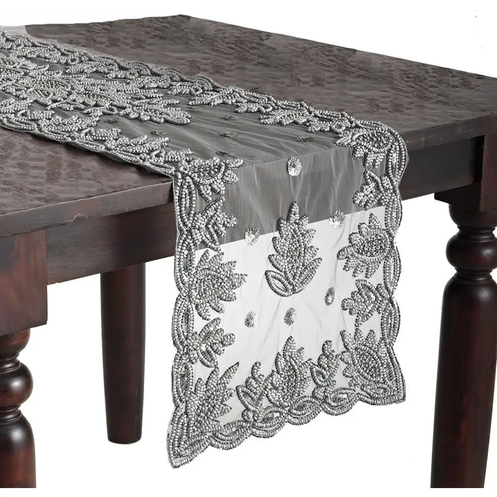 Sheer Hand-Beaded Runner in Pewter, 16x90, 1-Piece Set
Sheer Hand-Beaded Runner in Pewter, 16x90, 1-Piece Set
