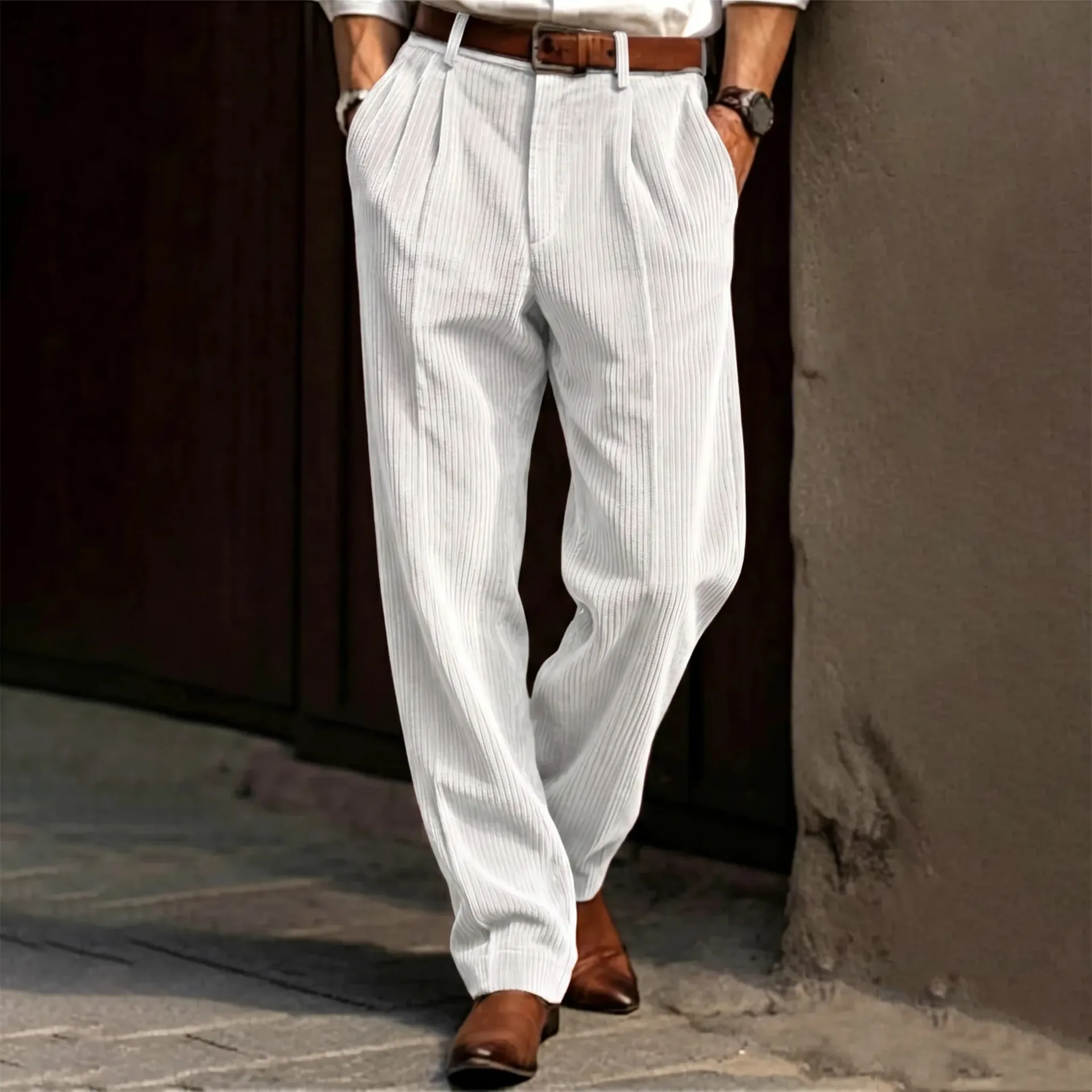 2026 High-end Corduroy Men's pants Fashion Street Men's Casual Straight leg pants Men's business Trousers Korean Pop
2026 High-end Corduroy Men's pants Fashion Street Men's Casual Straight leg pants Men's business Trousers Korean Pop