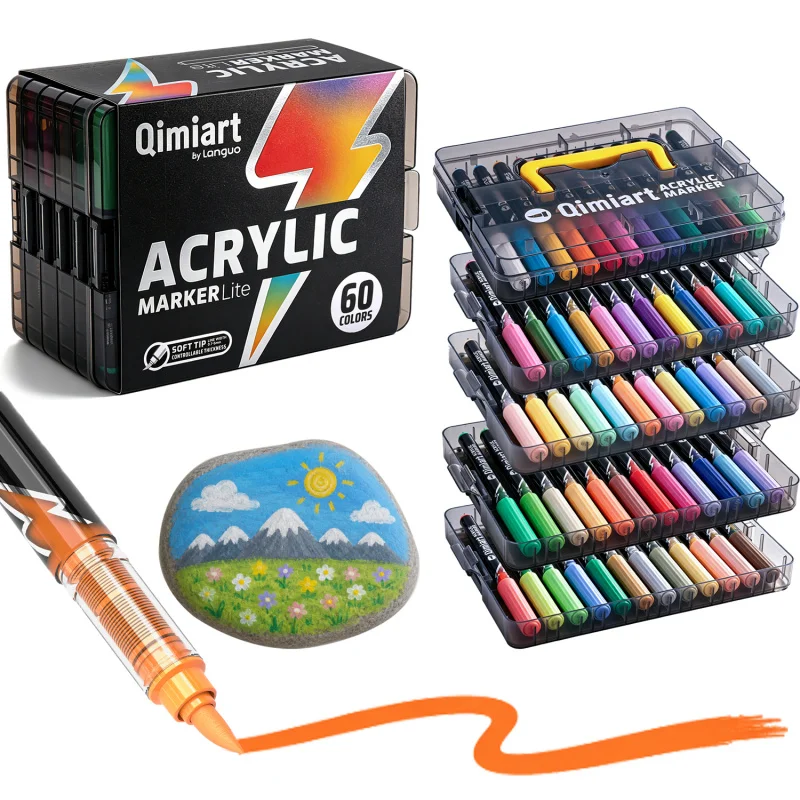 24/36/60-color boxed acrylic markers have rich,fast-drying ink free of bleed-through.They work on various materials,pack neat
24/36/60-color boxed acrylic markers have rich,fast-drying ink free of bleed-through.They work on various materials,pack neat