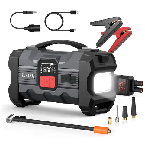 26800mAh Jump Starter with Air Compressor 4000A Booster Tyre Inflator Portable Car Battery Power Bank Charger Air Pump