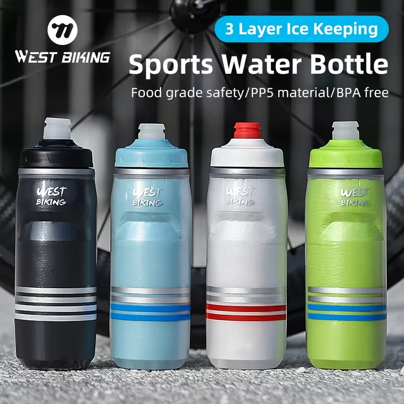 WEST BIKING Cycling Water Bottle Cold Insulation Portable Thermal 620ml Kettle Outdoor Sports Fitness Equipment With Cup Holder
WEST BIKING Cycling Water Bottle Cold Insulation Portable Thermal 620ml Kettle Outdoor Sports Fitness Equipment With Cup Holder