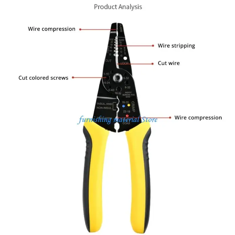 Y5GD Ergonomic Wire Stripping Pliers with Ergonomic Handle Cutter for Electricians
Y5GD Ergonomic Wire Stripping Pliers with Ergonomic Handle Cutter for Electricians