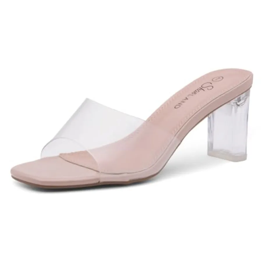 Clear Heels for Women, 3 Inch Chunky Block Heel, One Band Transparent Upper, Square Open Toe Slip-On Mules Sandals, Dressy for
Clear Heels for Women, 3 Inch Chunky Block Heel, One Band Transparent Upper, Square Open Toe Slip-On Mules Sandals, Dressy for