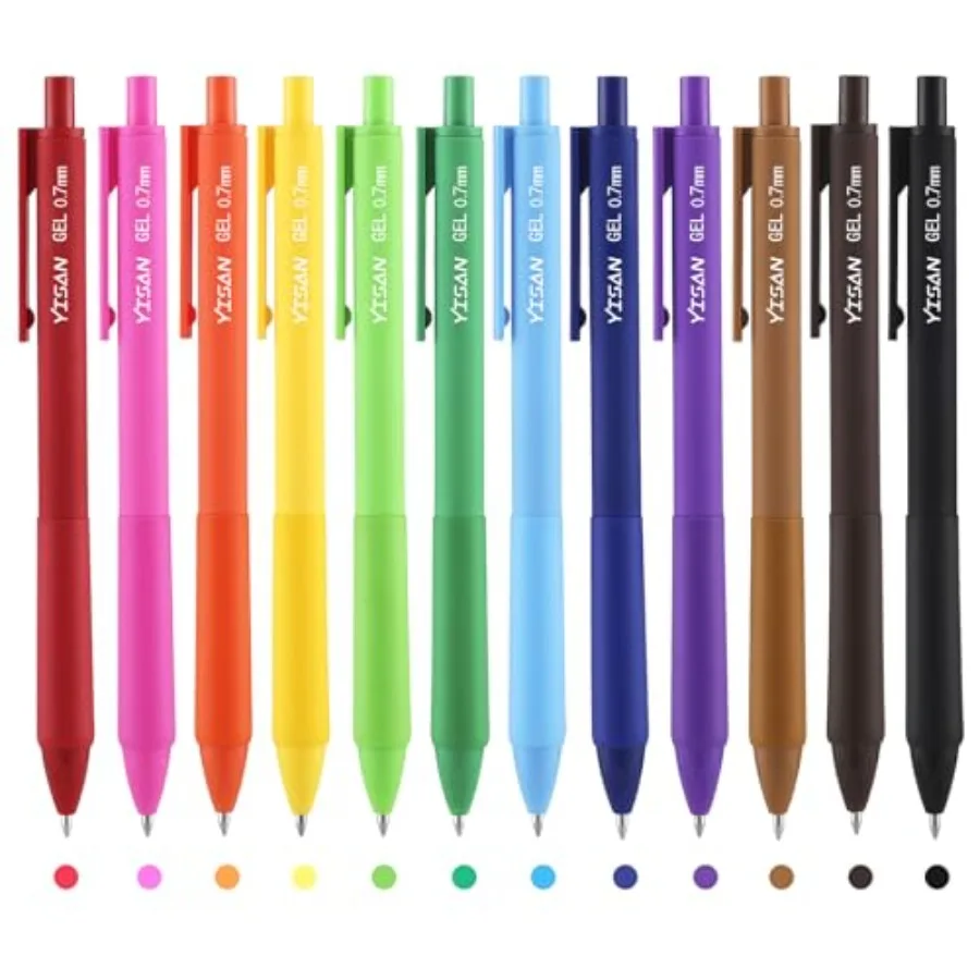 Colored Gel Pens, 12 Pcs 0.7mm Fine Point Retractable Pens with Quick-Dry Ink - Smooth Writing for Journaling, Note Taking, Rol
Colored Gel Pens, 12 Pcs 0.7mm Fine Point Retractable Pens with Quick-Dry Ink - Smooth Writing for Journaling, Note Taking, Rol