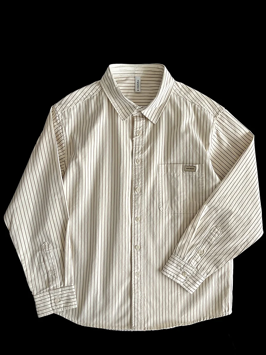 Color Pure Cotton Striped Long Sve irt Loose Fit Classic Collar Men's Outerwear Casual irt Youth Trend Spring Wear
Color Pure Cotton Striped Long Sve irt Loose Fit Classic Collar Men's Outerwear Casual irt Youth Trend Spring Wear