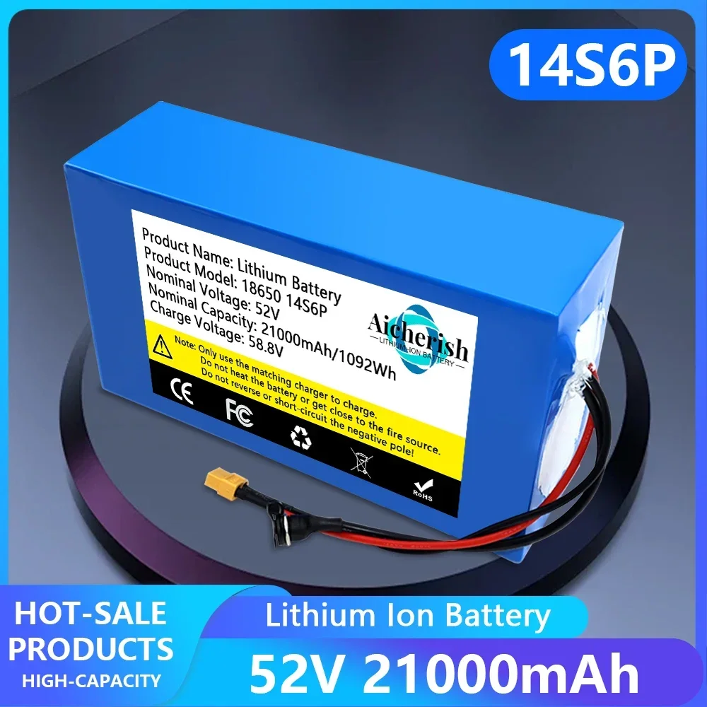 New High Power 14S6P 18650 52V 21000mAh Lithium Ion Battery Pack Built-in BMS,for E-Bicycle Tricycle Rechargeable Li-ion battery
New High Power 14S6P 18650 52V 21000mAh Lithium Ion Battery Pack Built-in BMS,for E-Bicycle Tricycle Rechargeable Li-ion battery