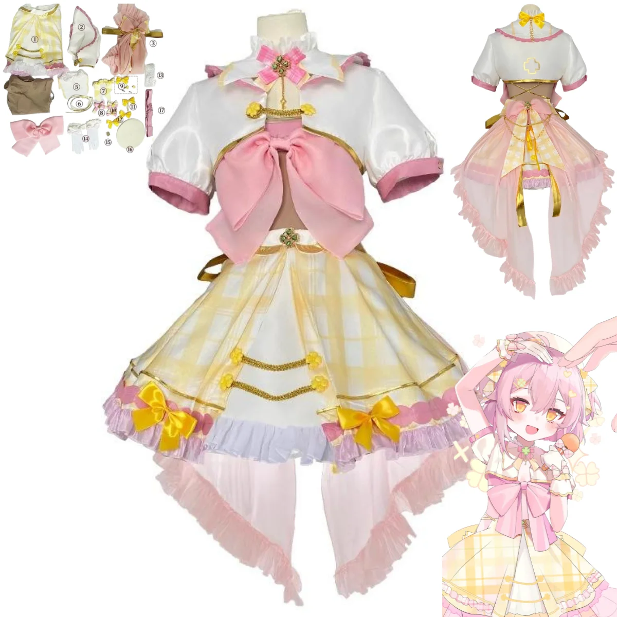 Anime Virtual YouTuber Ace Taffy Cosplay Costume VTuber Pink Lolita Princess Dress Woman Cute Birthday Party Halloween Suit
Anime Virtual YouTuber Ace Taffy Cosplay Costume VTuber Pink Lolita Princess Dress Woman Cute Birthday Party Halloween Suit