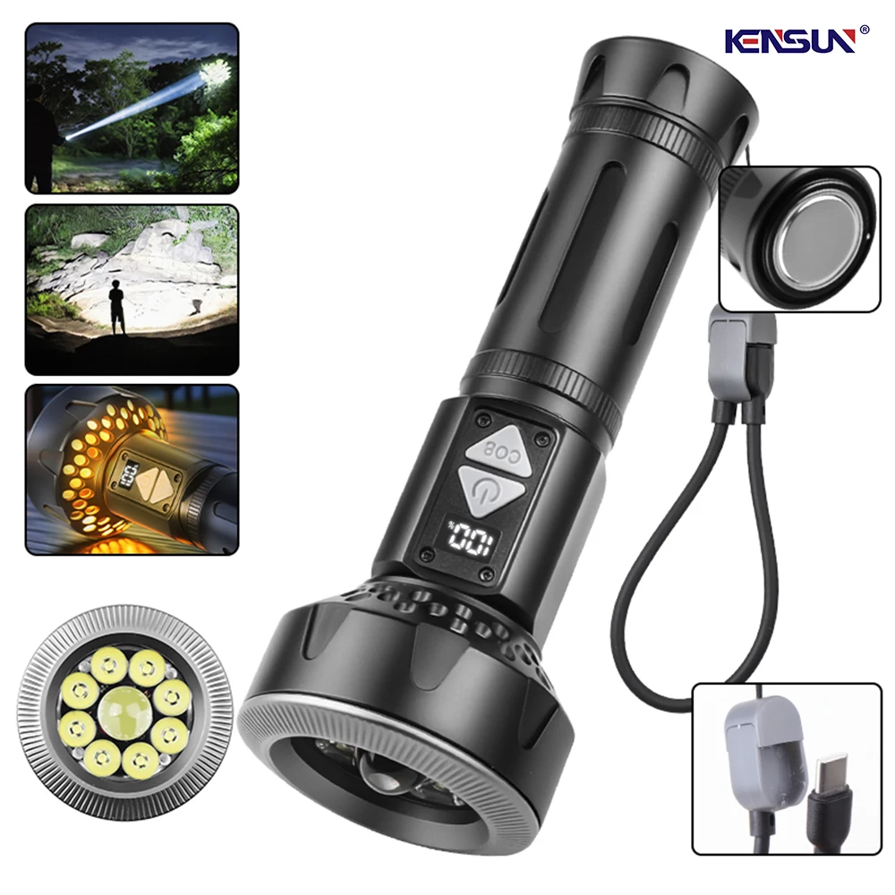 Outdoor High Power LED Flashlight USB Rechargeable Long-range Tactical Torch With COB Side Light Strong Magnetic Lantern Camping
Outdoor High Power LED Flashlight USB Rechargeable Long-range Tactical Torch With COB Side Light Strong Magnetic Lantern Camping