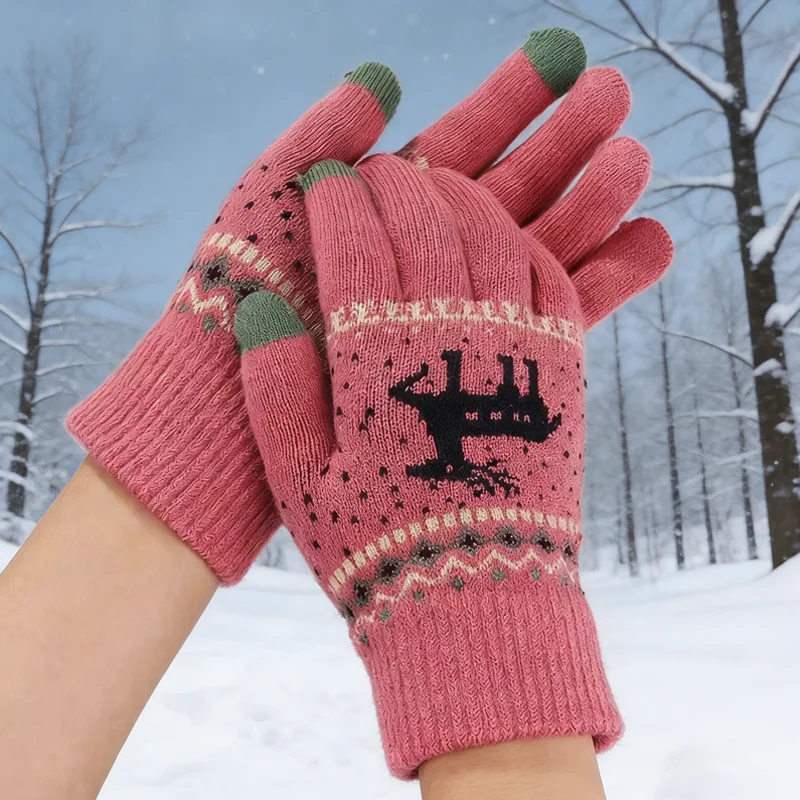 Winter Lined Thick Christmas Deer Pattern Knitted Warm Touchscreen Gloves Split Finger Outdoor for Men Women
Winter Lined Thick Christmas Deer Pattern Knitted Warm Touchscreen Gloves Split Finger Outdoor for Men Women